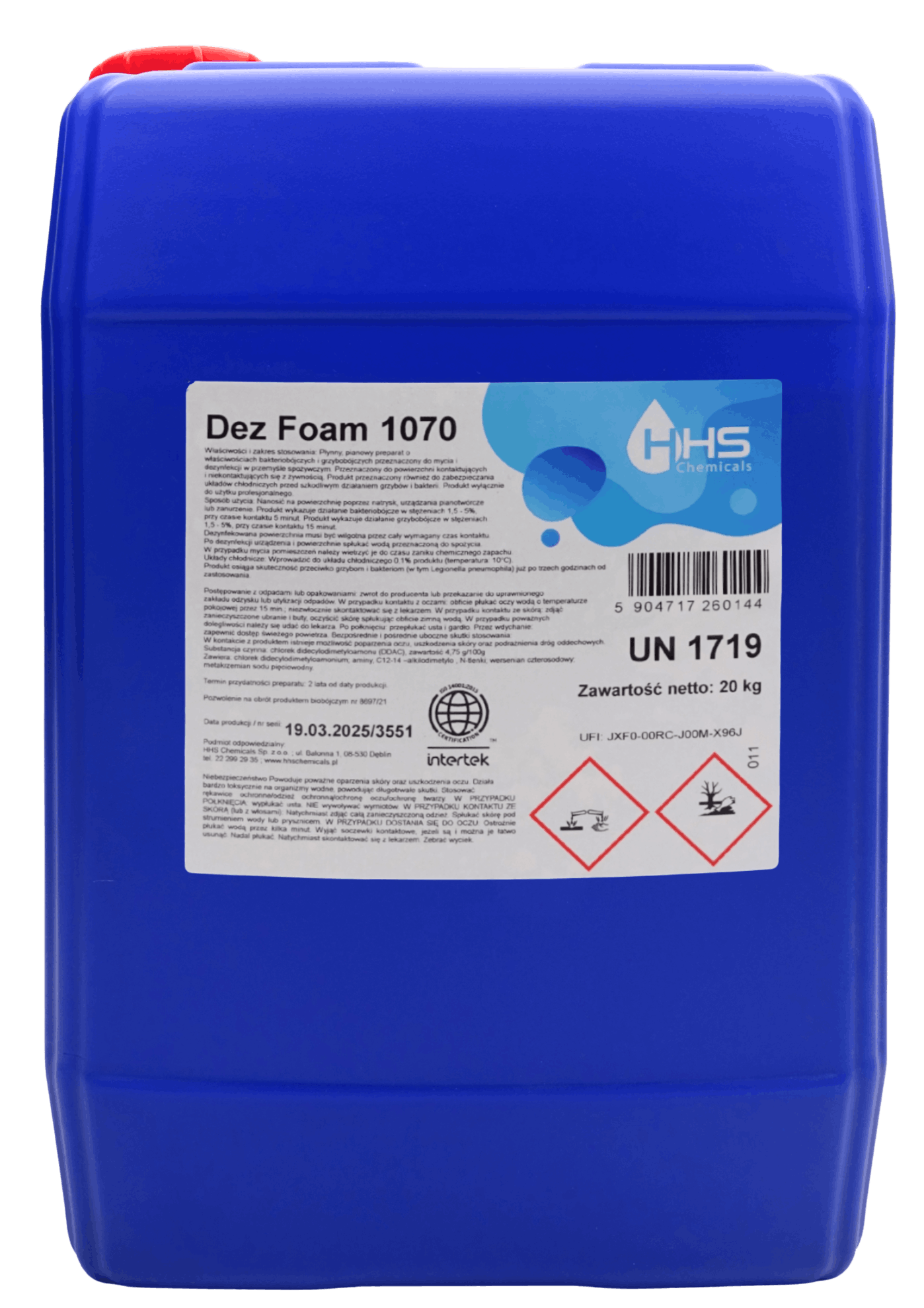 DEZ FOAM 1070 - лужний миючий засіб з дезінфікуючим ефектом на сонові ЧАС